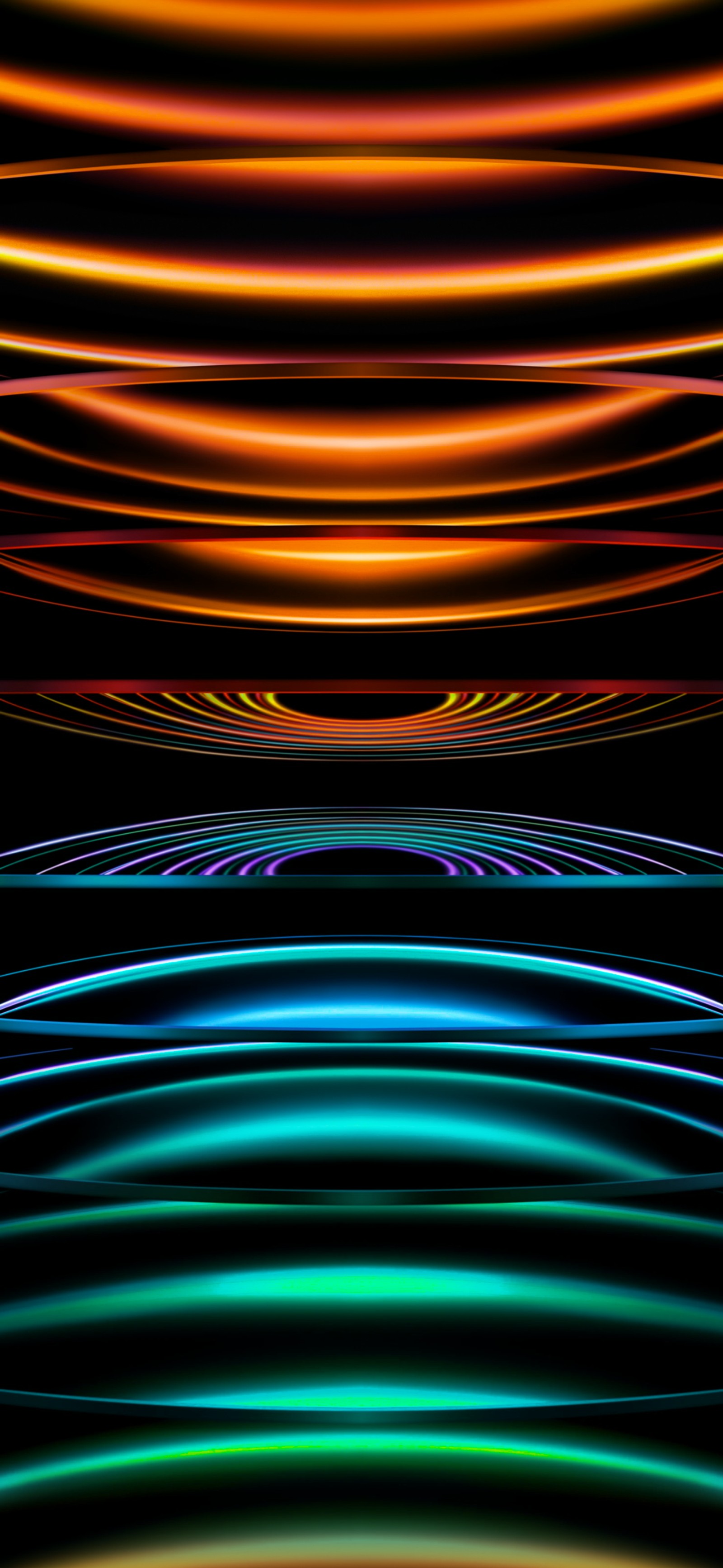 Un primer plano de un grupo de luces coloridas sobre un fondo negro (naranja, electricidad, arte, gas, paralelos)