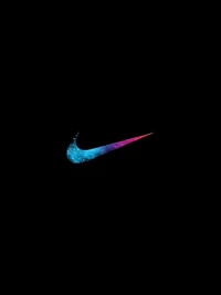 Logo vibrante de Nike en colores cósmicos