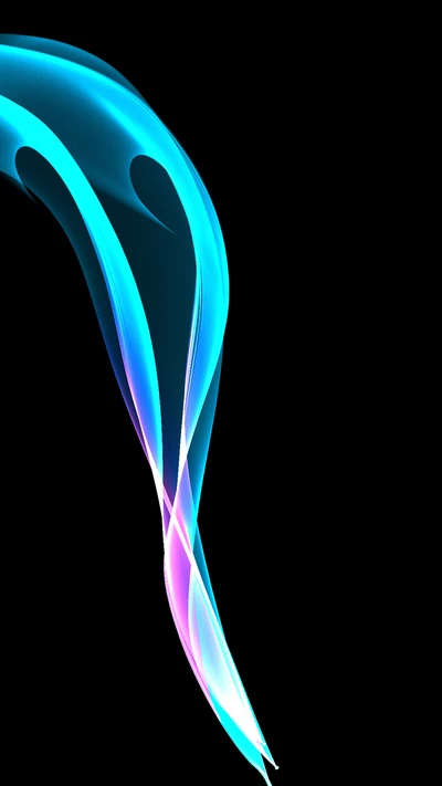 Abstract Flow of Blue and Pink Light on Black Background