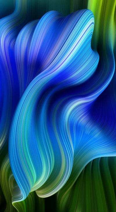 Padrões abstratos fluídos em azul e verde vibrantes