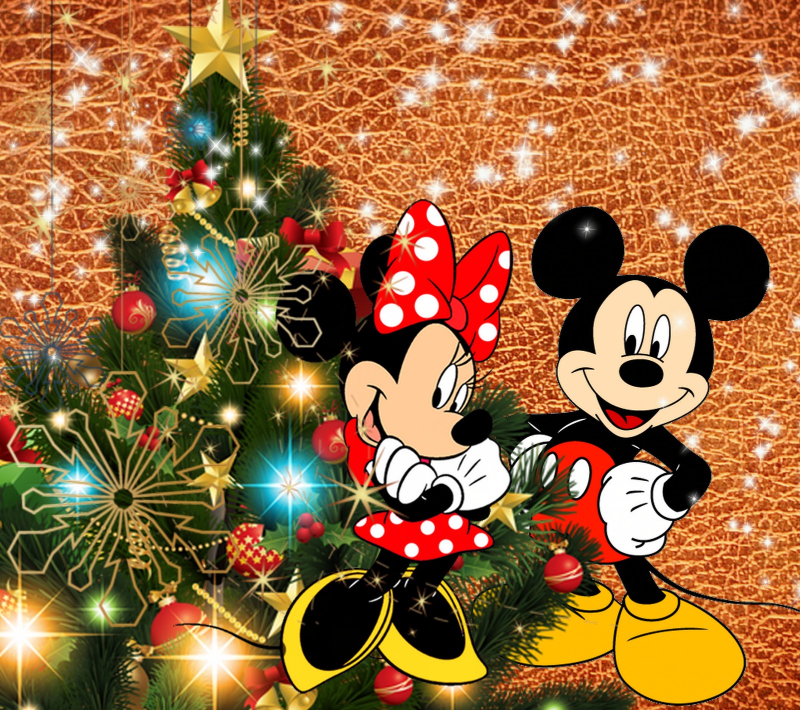 Mickey und minnie mouse weihnachts-hintergrund (disney, frohe weihnachten, mickey mouse, weihnachten)