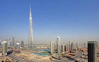 burj khalifa, небоскреб, башня, город, городская территория