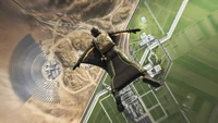 Wingsuit-Basejumping über einem futuristischen Schlachtfeld in Battlefield 2042