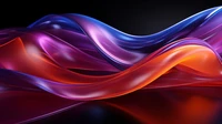 Abstract Multicolor Glass Waves in a Dark Background