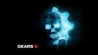 gears 5, gears of war 5, video game, logo, skull wallpaper