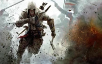 Connor Kenway in Action Amidst Revolutionary Chaos