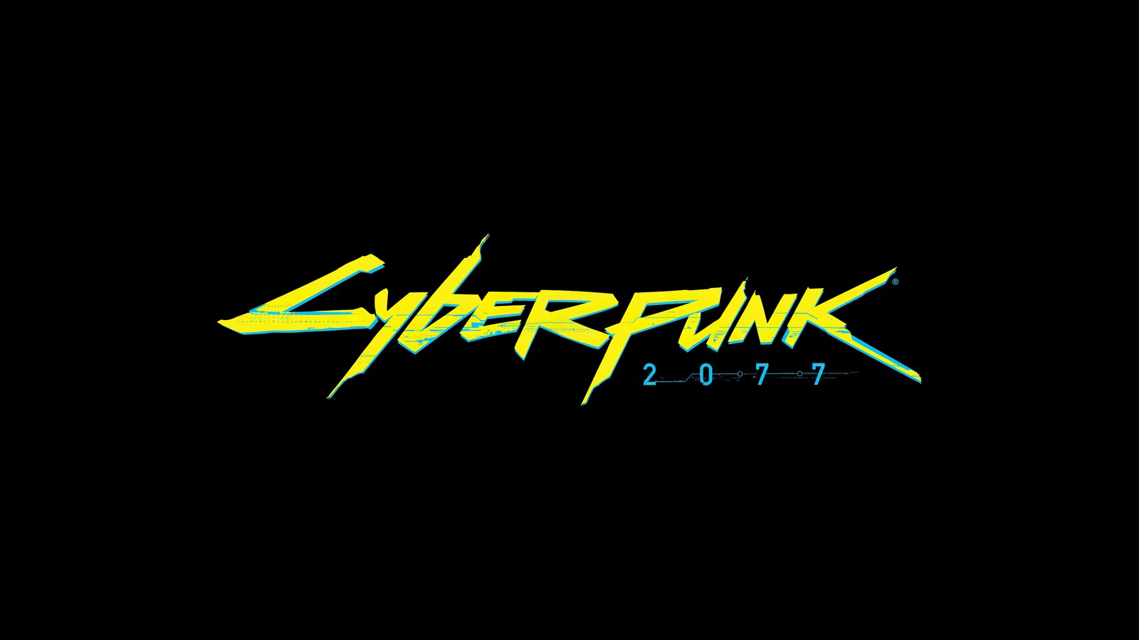 Скачать обои cyberpunk 2077, логотип, amoled, 5k, черный фон