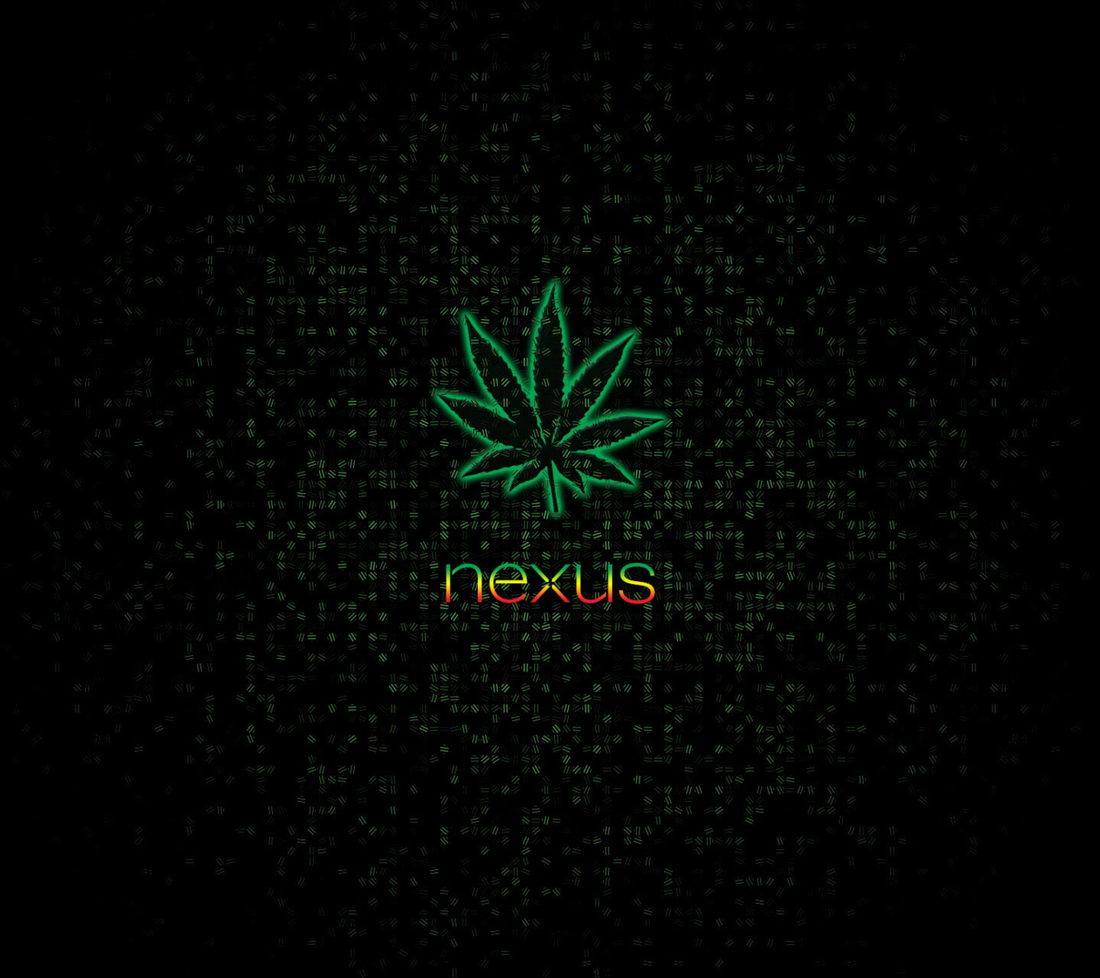 A close up of a marijuana leaf on a black background (android, google, green, lg, love)