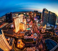 Lebendige Skyline von Las Vegas bei Dämmerung