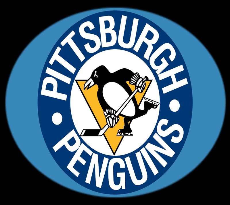 Логотип pittsburgh penguins на синем фоне (пингвины, питтсбург, pittsburgh)