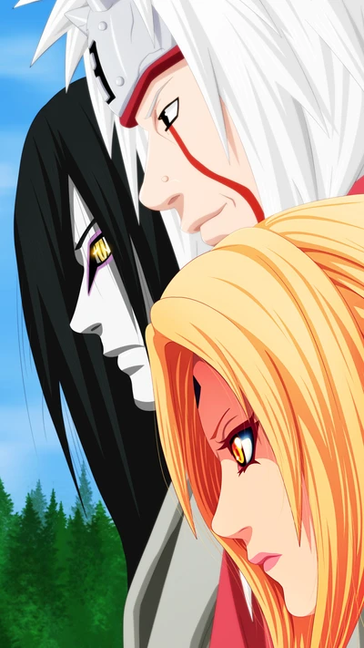 jiraiya, orochimaru, tsunade, naruto