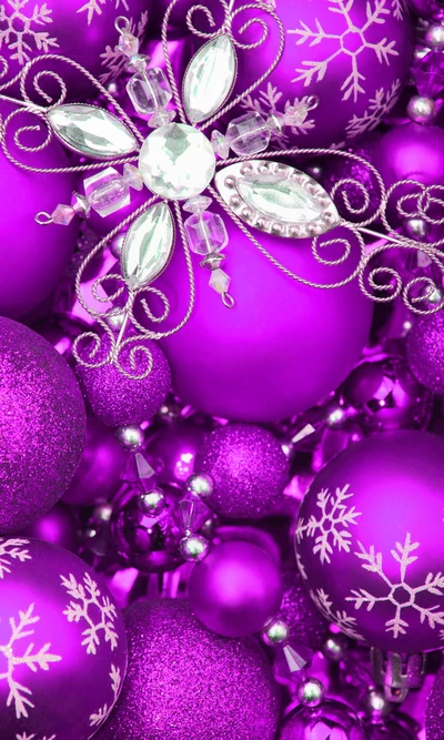 christmas decoration, purple balls