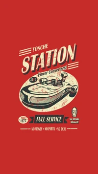 Vintage Tosche Station Werbung mit einem Speeder - Vollservice seit 1977