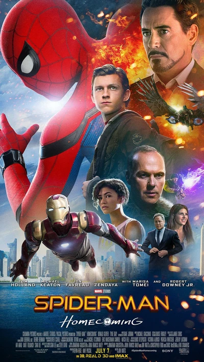 2017, retour à la maison, film, affiche, spider man