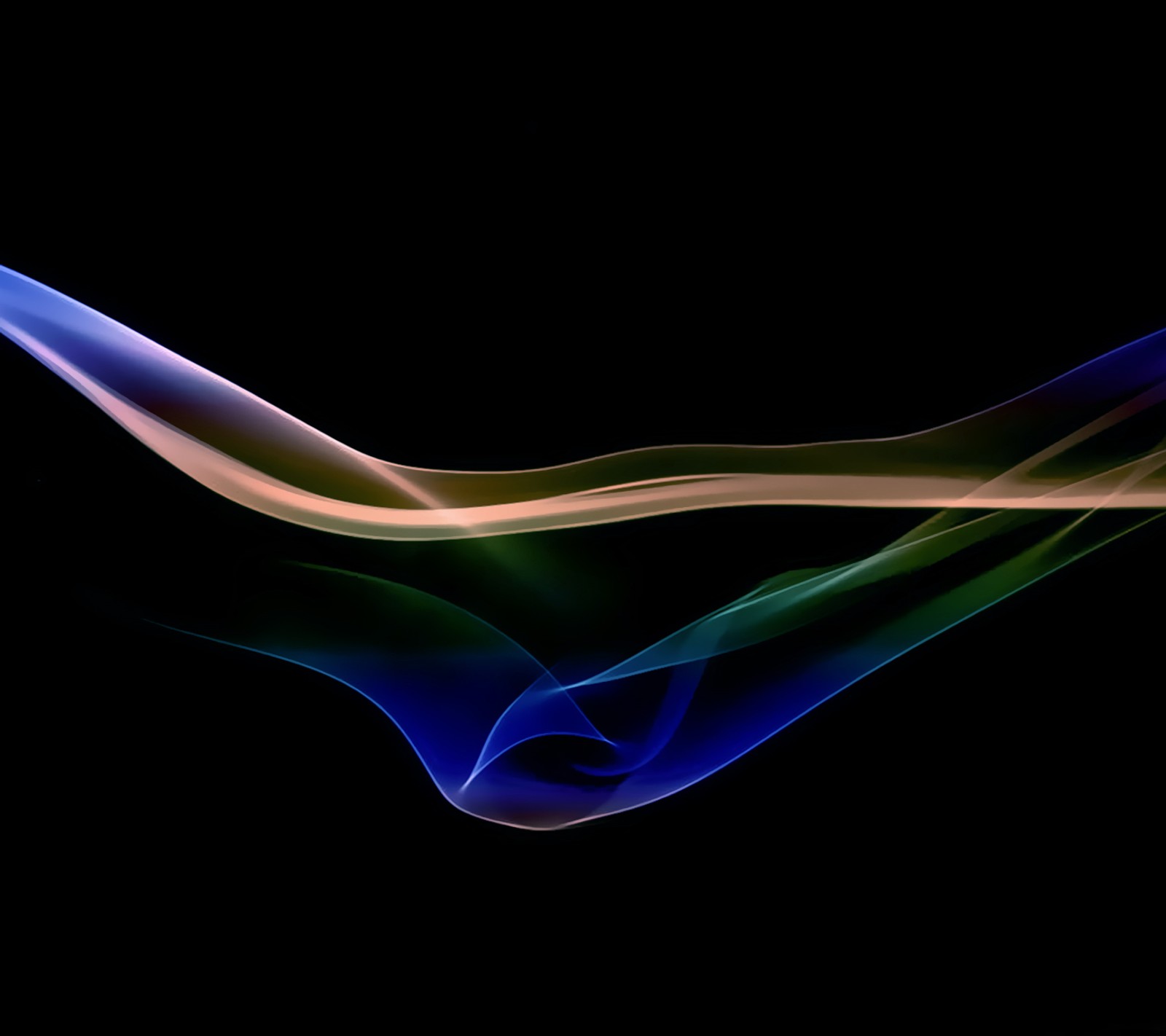 Arafed image of a blue and green smoke wave on a black background (abstract, beautiful, blue, colorful, flow)