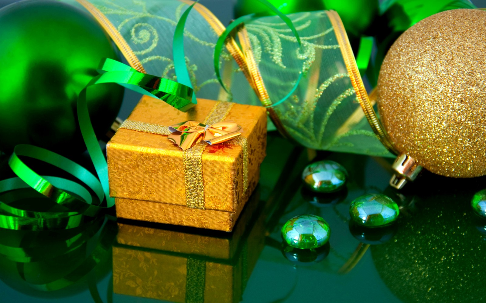 christmas day, green, gift, christmas wallpaper