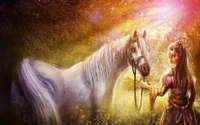 horse, mythology, painting, mane, stallion wallpaper