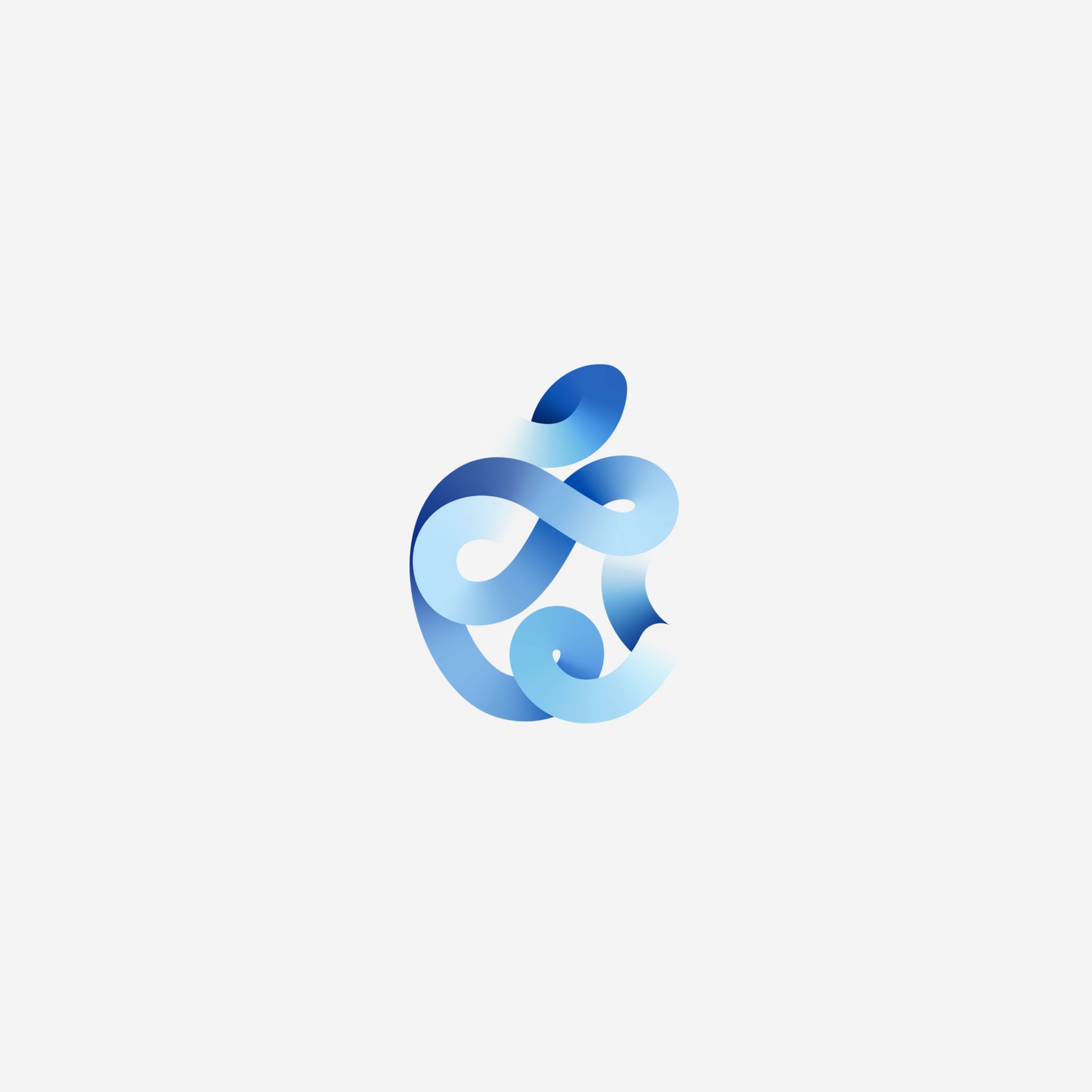 Gros plan d'un logo apple bleu sur un fond blanc (macbook, ipad pro, pomme, apple watch, iphone)