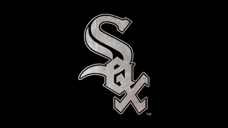 Логотип чикаго уайт-сокс на черном фоне (chicago white sox, бейсбольная команда, майор лига бейсбола mlb, 5k, черный фон)