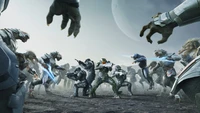 Escena de batalla épica de la serie Halo, temporada 2