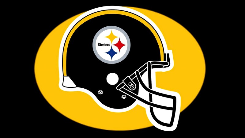 Шлем пittsburgh в американском футболе на желтом фоне (питтсбург стилерс, pittsburgh steelers, шлем, команда американского футбола, команда нфл)