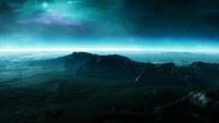 atmosphere, outer space, space, aurora, horizon wallpaper