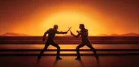 Epic Duel at Sunset: Paul Atreides vs. Opponent in Dune Part Two