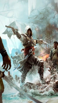 Edward Kenway in Action: Epic Adventure on the High Seas