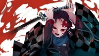 tanjirou kamado, kimetsu no yaiba, anime wallpaper