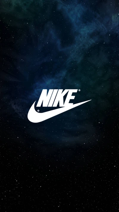 Logo de Nike contra un fondo de cielo estrellado