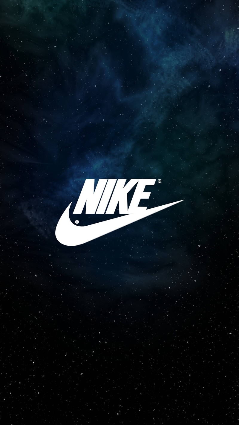 Крупный план черно-белого логотипа nike на фоне галактики (4k, воздух, бренды, hd, логотип)