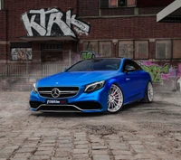 amg, bleu, voiture, s63