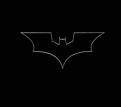 Logo minimaliste de Batman sur fond noir