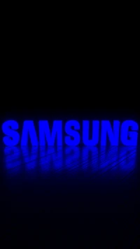 Glowing Blue Samsung Logo in 3D