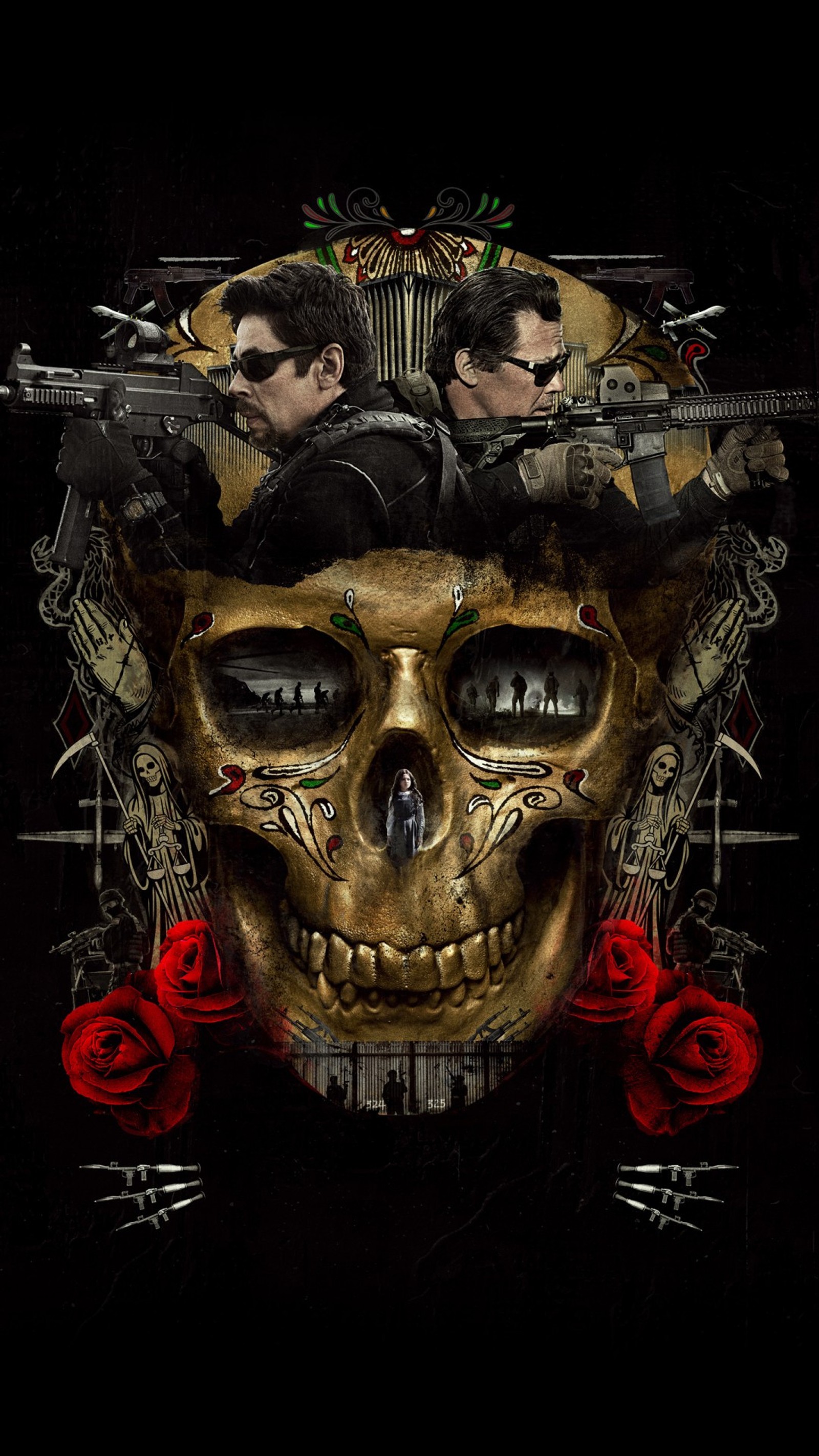 sicario day, skulls wallpaper