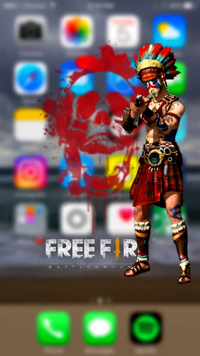 Papel de parede de personagem Free Fire para iPhone