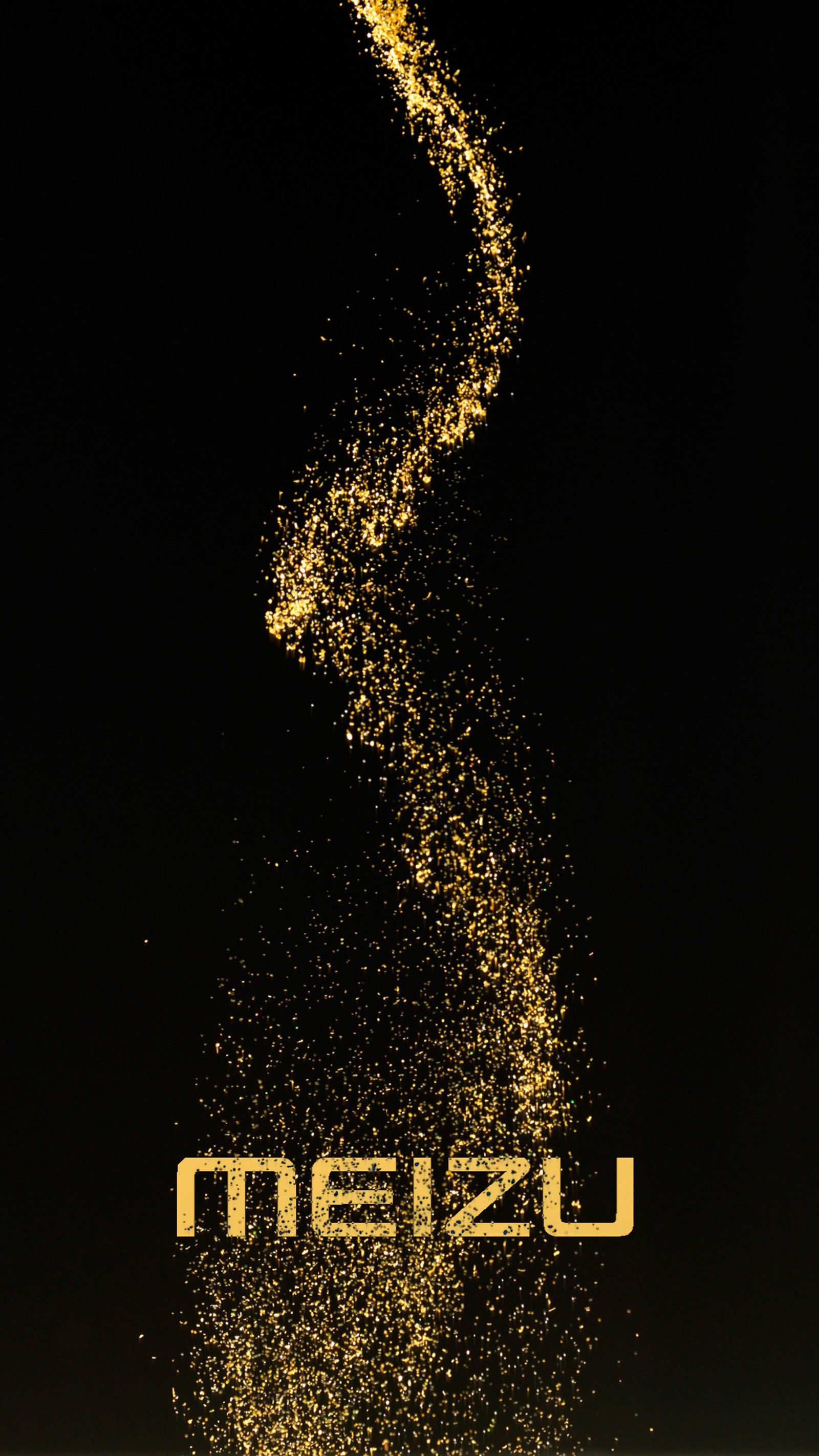 Araffes of gold dust falling from a bottle of wine (android, gold, lights, meizu)