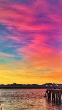 colour, dock, market, mountains, ocean