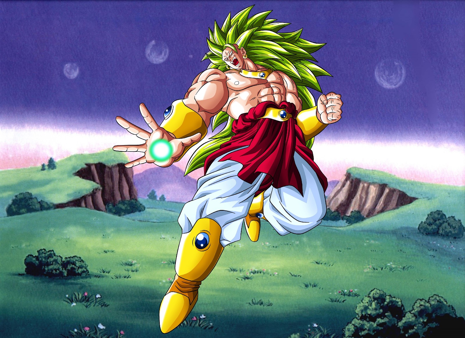 Скачать обои аниме, anime, мяч, взрыв, broly