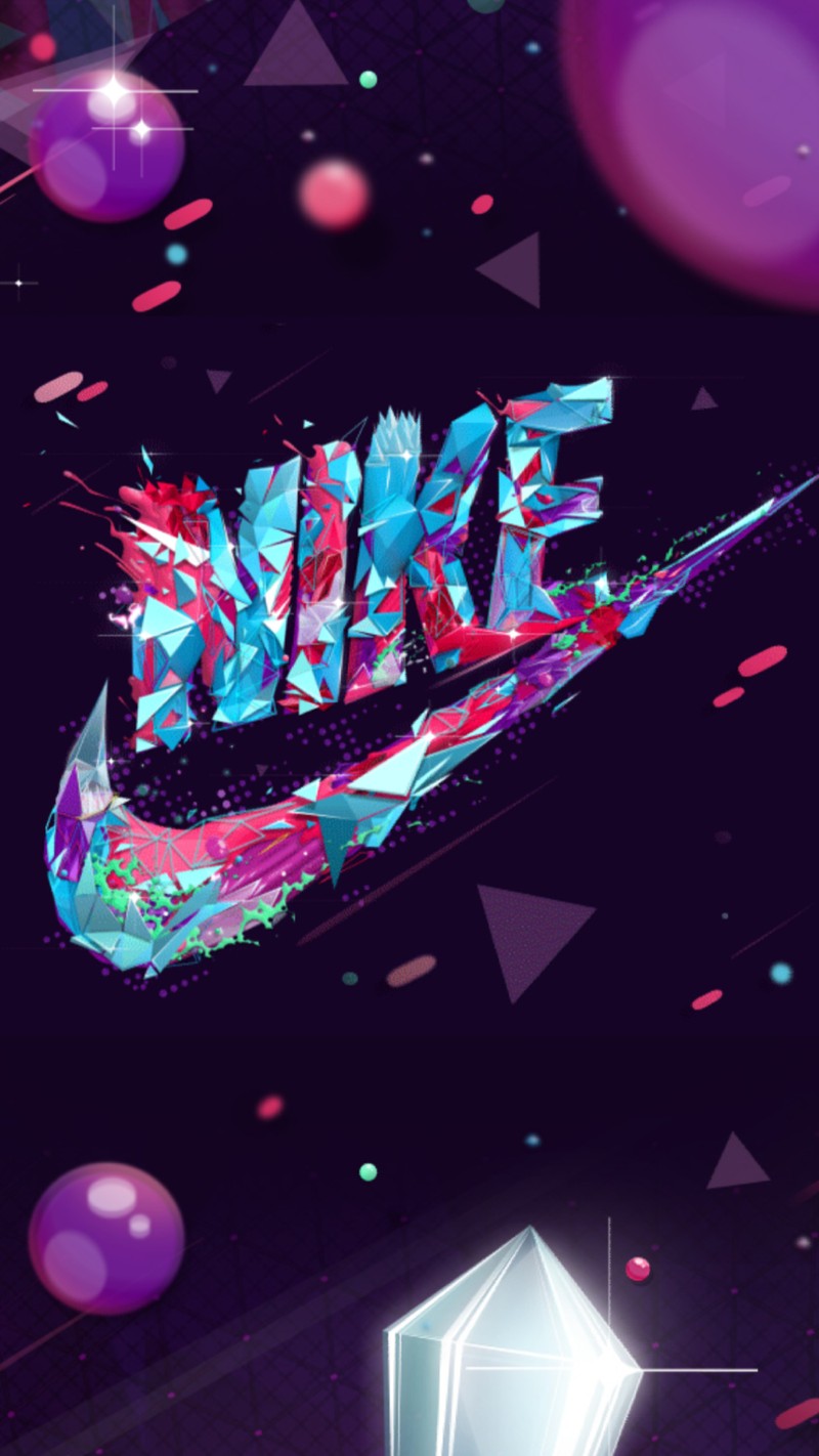 Близкий план цветного логотипа nike на черном фоне (nike, крутой, morty, слизь, supreme)