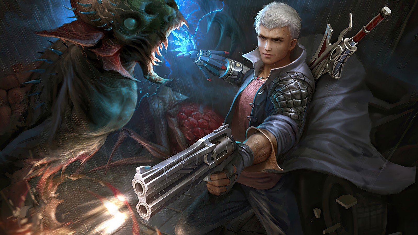 nero, revolver, gun, devil may cry 5, video game wallpaper