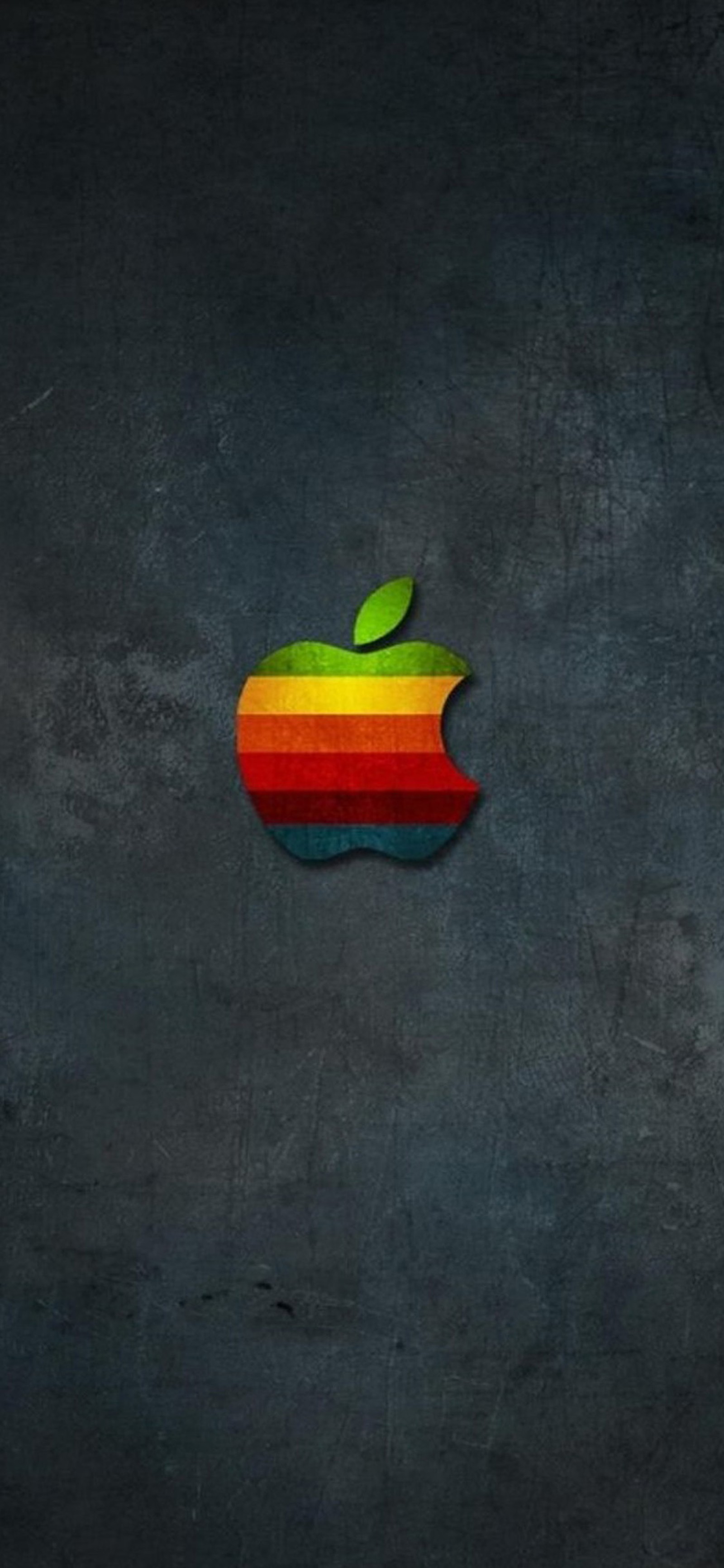 Apple logo on a dark background with a green leaf (apple, ipod touch, logo, fruit, graphics)