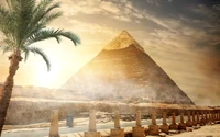 Atardecer sobre la Gran Pirámide de Giza: Un hito histórico rodeado de maravillas antiguas