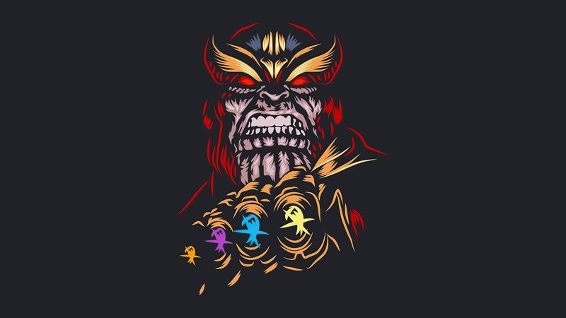 Обои чемодана в высоком разрешении (танос, thanos, перчатка бесконечности, минималистичный, минимализм)