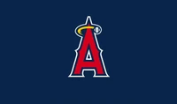 Los Angeles Angels Logo on Blue Background - 4K Wallpaper