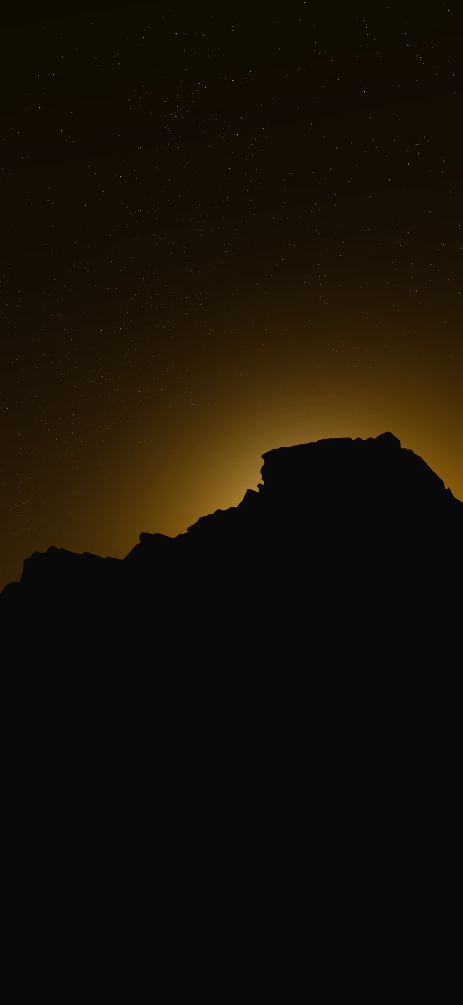 Night sky with stars and a silhouette of a mountain (atmosphere, afterglow, mountain, dusk, natural landscape)