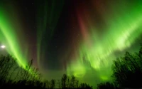 aurora, naturaleza, verde, ligero, atmósfera