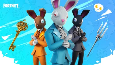 Fortnite Battle Royale: Skins de Coelhos Estilosos em Fatos