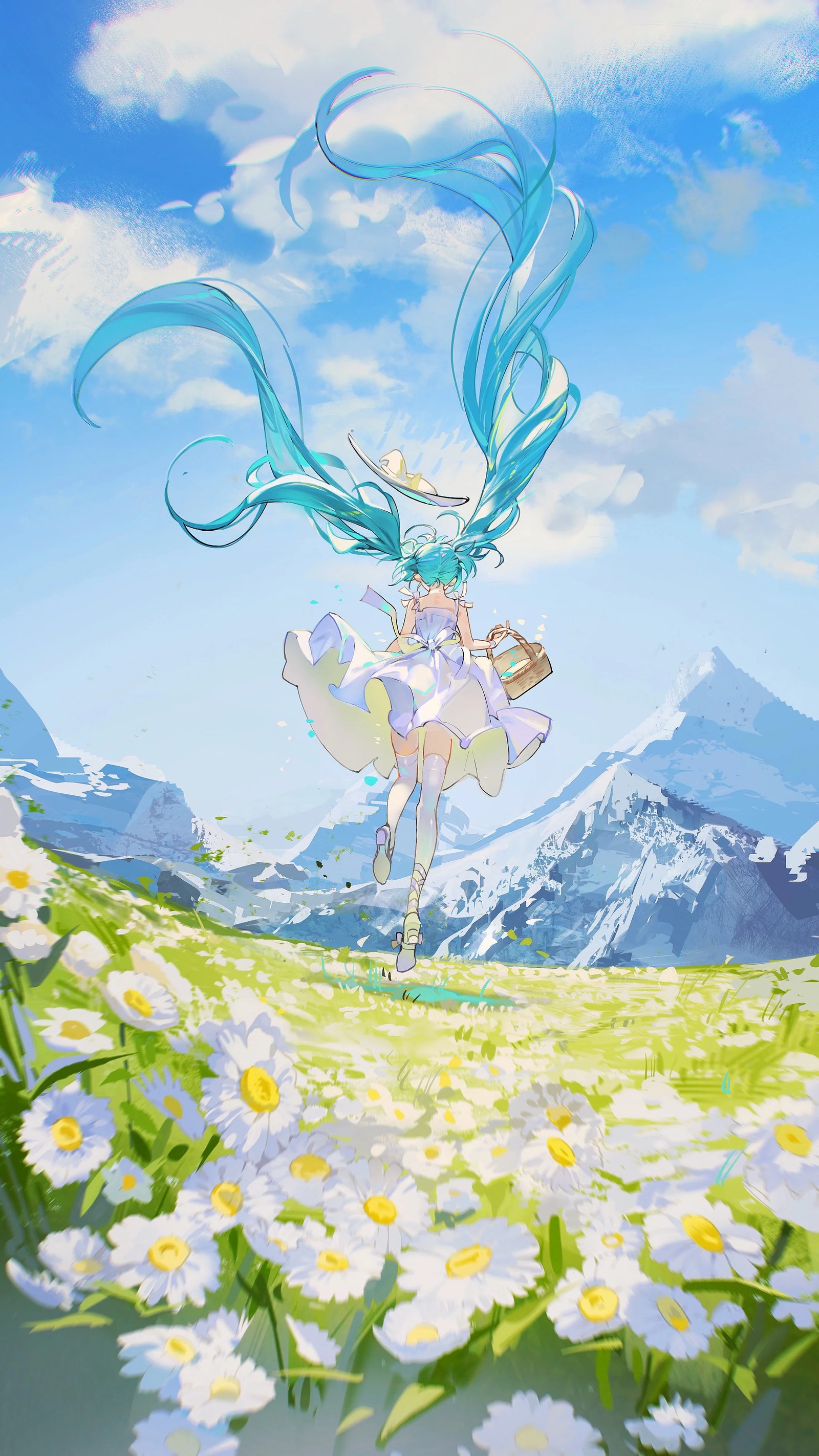 hatsune miku, painting, vocaloid, anime art, art wallpaper