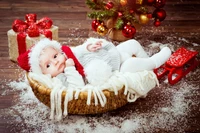 infant, gift, christmas day, christmas, christmas decoration wallpaper